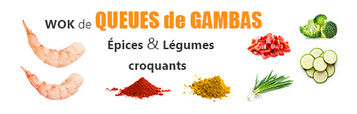 recette lefish gourmand de queues de gambas sauvages sautees au wok avec epices et legumes croquants